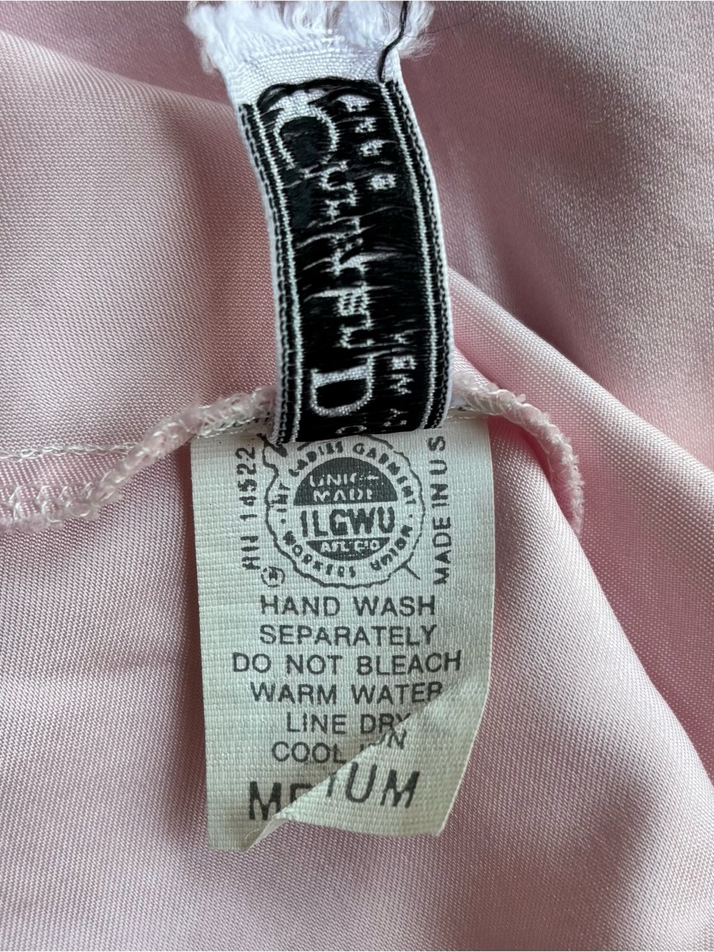 Vintage Christian Dior Pale Pink Satin Half Slip with Cream Lace Hem - Picture 4 of 6